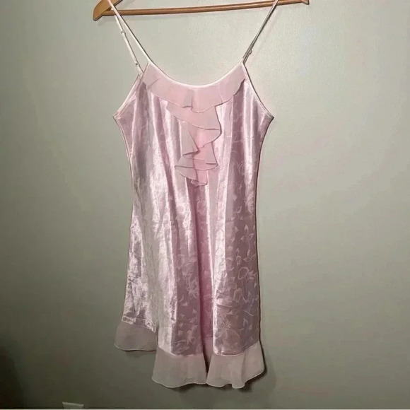 Vintage ballet pink frilly slip dress Cottagecore S - Picture 2 of 5